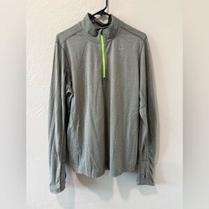 Nike Dri-Fit Gray with Neon Accent Quarter Zip